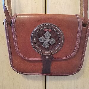 Hand made vintage Elegant Brown Leather & alligator skin Women's Bag
